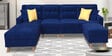 Santiago Fabric 6 Seater RHS Sectional Sofa with Ottoman in Blue Colour