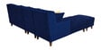 Santiago Fabric 6 Seater LHS Sectional Sofa with Ottoman in Blue Colour
