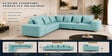 Sapphire 6 Seater Corner Sofa In Teal Color