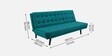 Saso Fabric Convertible Sofa Cum Bed In Sea Green Colour