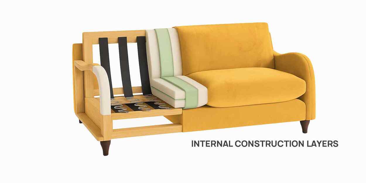 Buy Sally Velvet Seater Sofa in Oxford Blue Color at 26% OFF by