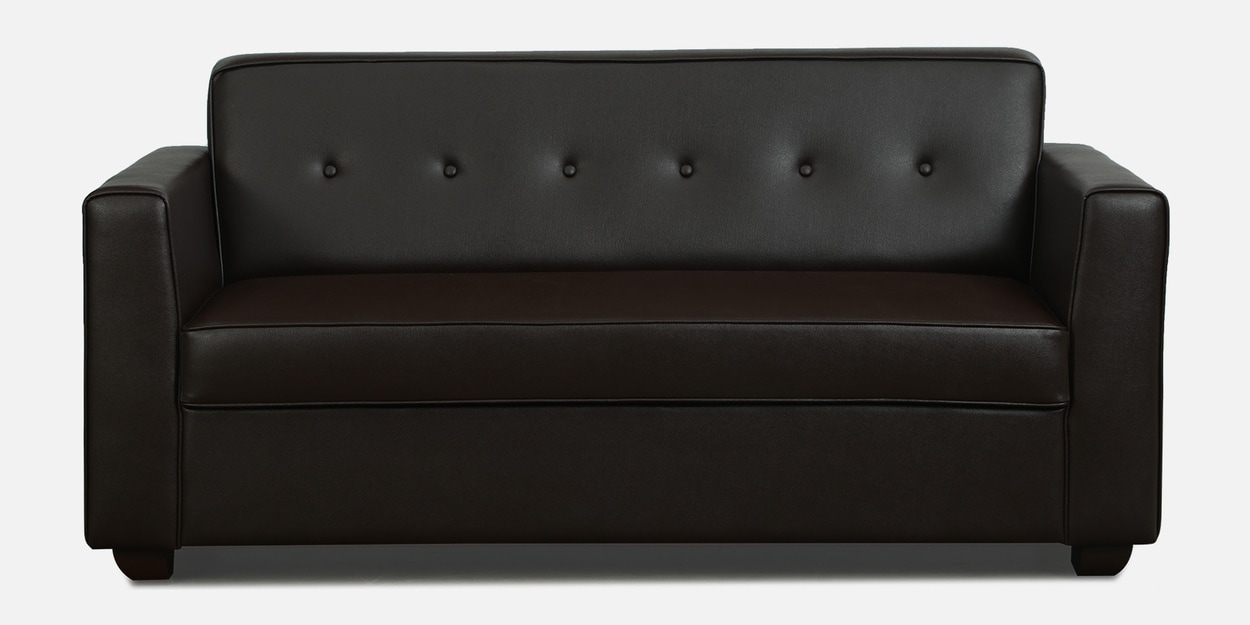 Buy Denia Leatherette 3 Seater Sofa In Brown Colour By Woodsworth Online Modern Sofa Sets