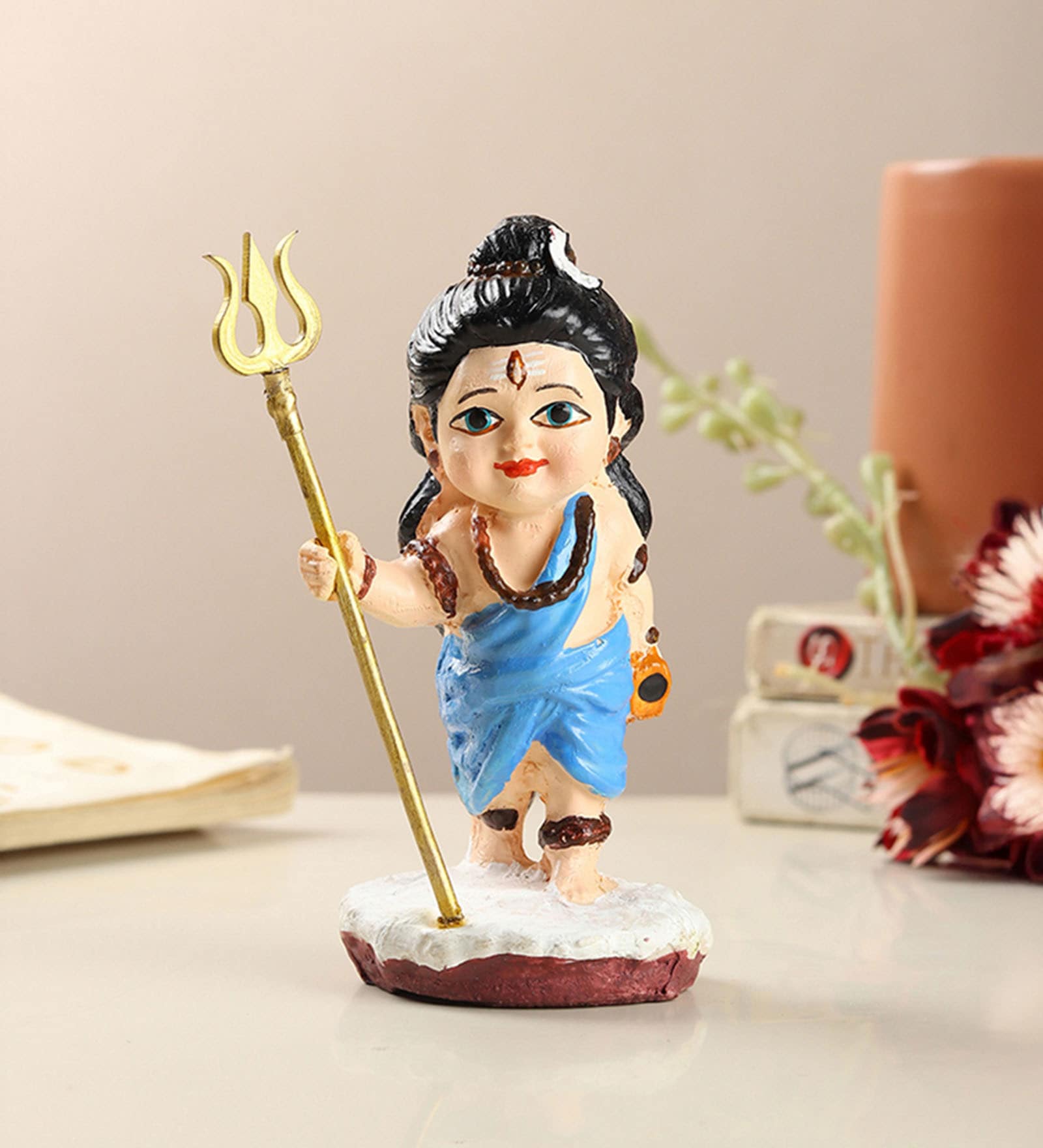 Blue Sacred Polyresin Lord Shiva idol