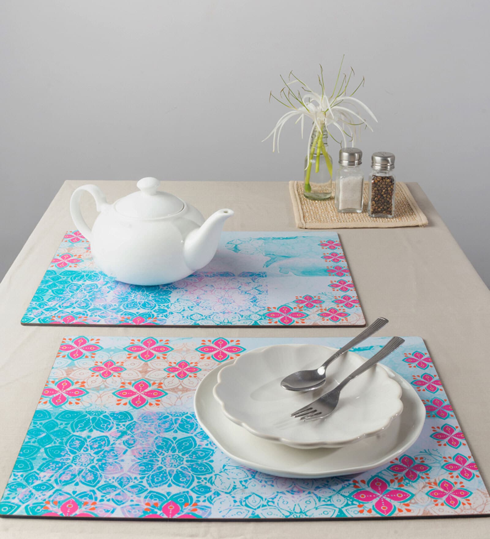 Sadabahaar Blue Handcrafted MDF (Set of 6) Placemat