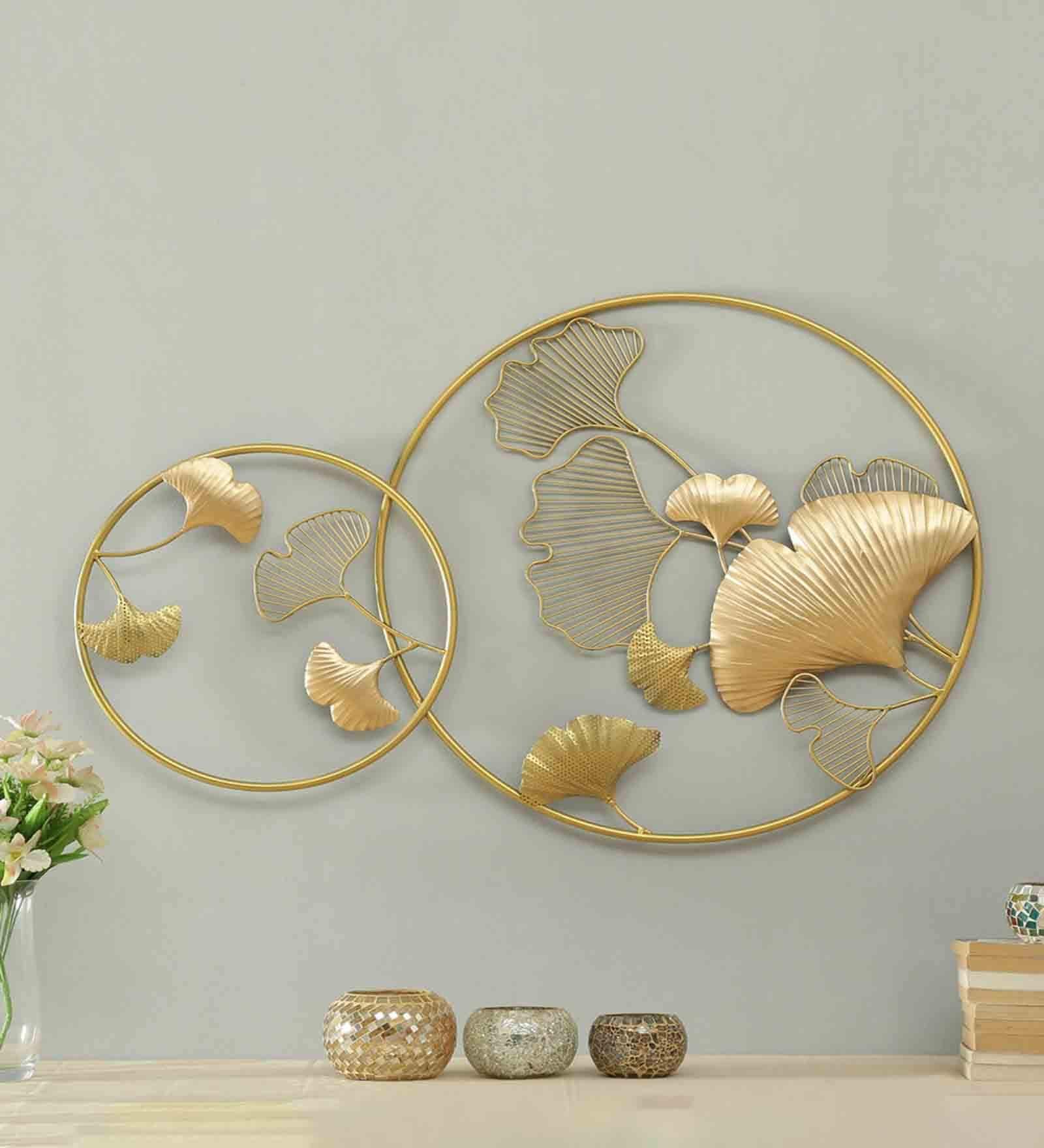 Sadh Ginko Multicolour Iron Wall Art