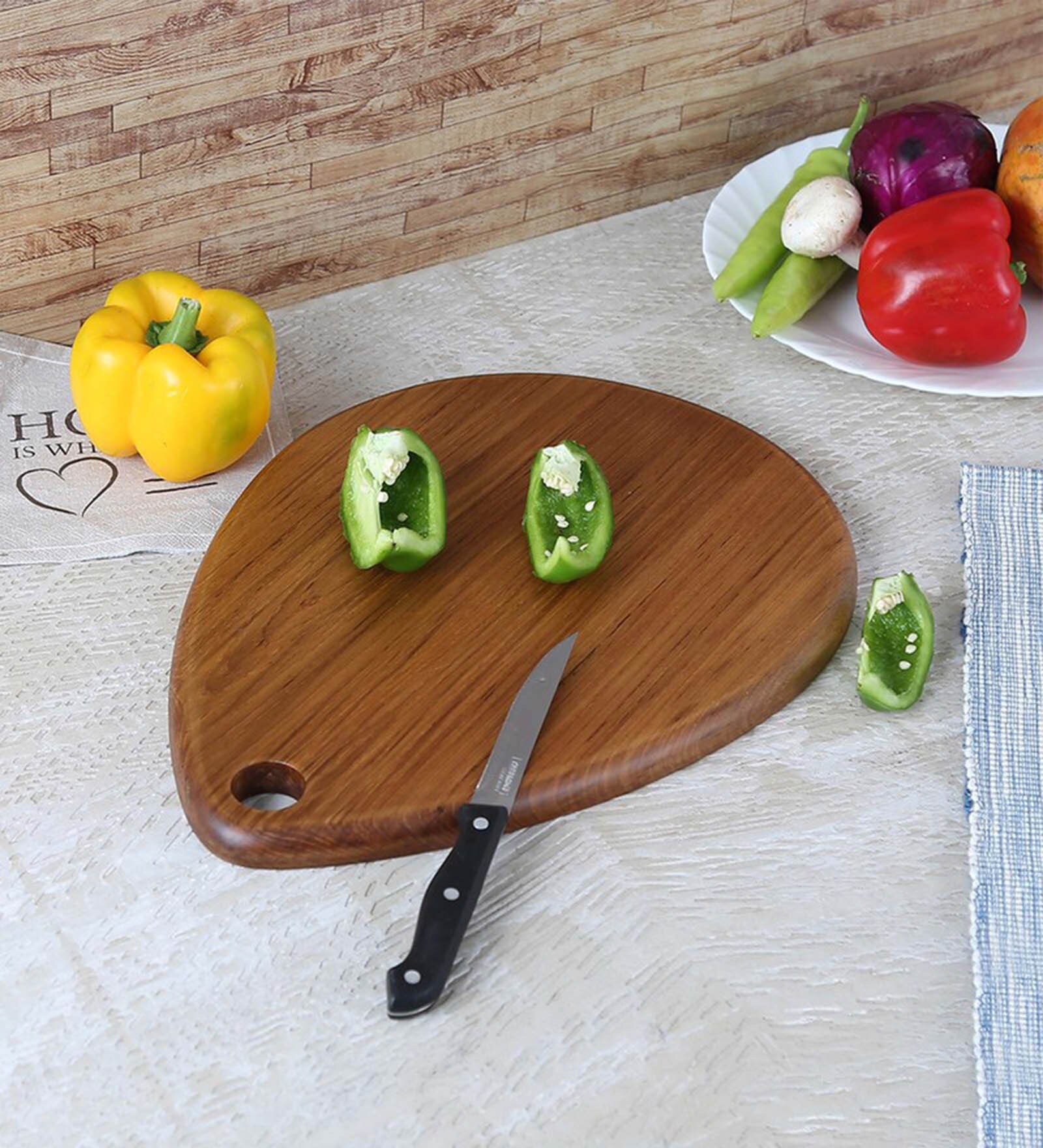 Natural Teak Wood Length: 15, Width: 11, Height: 1 Premium Chopping Board