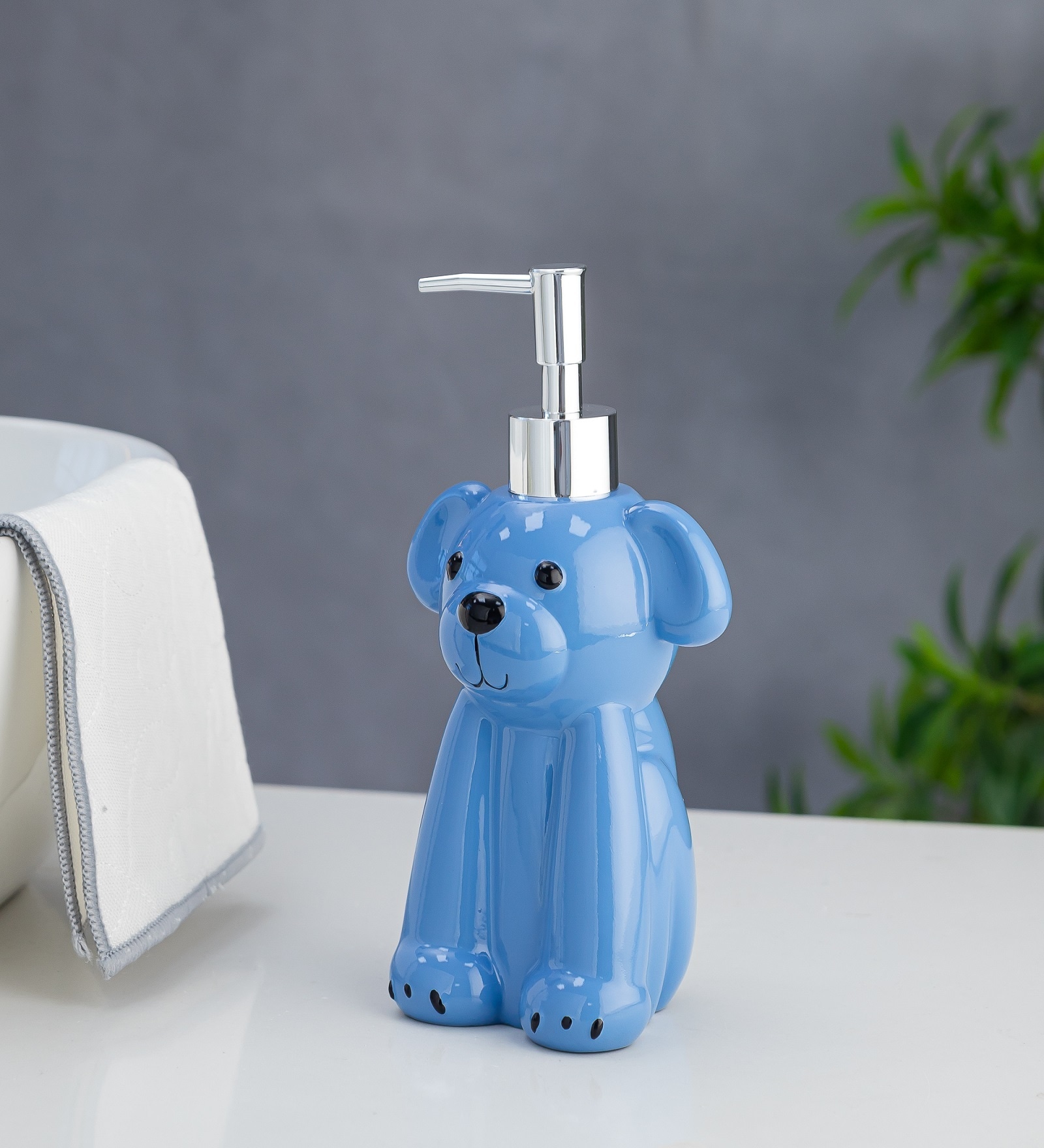 Blue Bathroom Soap Dispenser