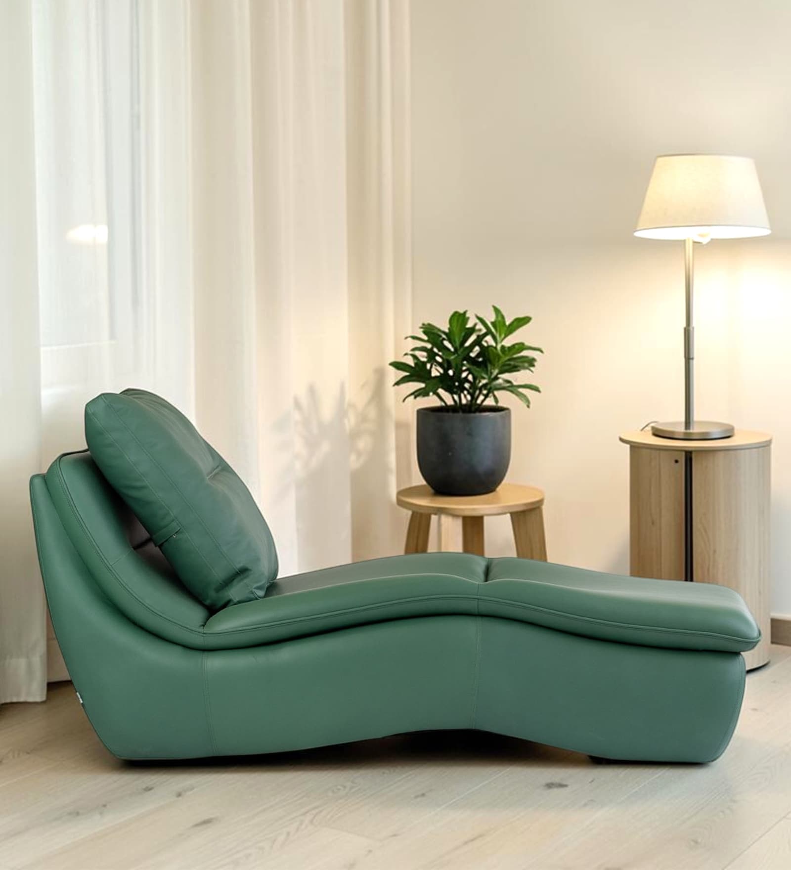 Sage Lounger In Deep Emerald Colour