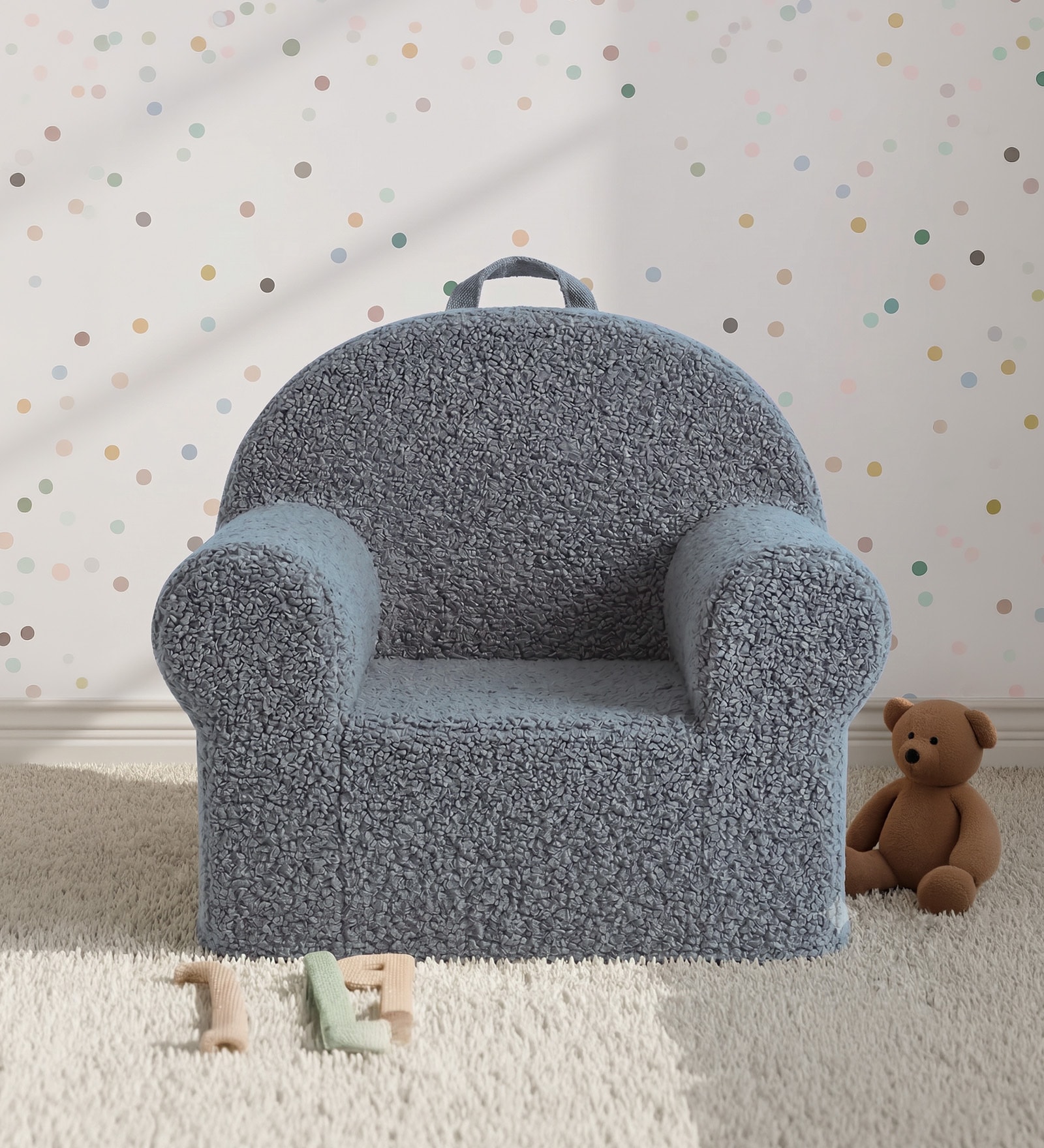 Sage Teddy Faux Fur Kids Lounge Chair