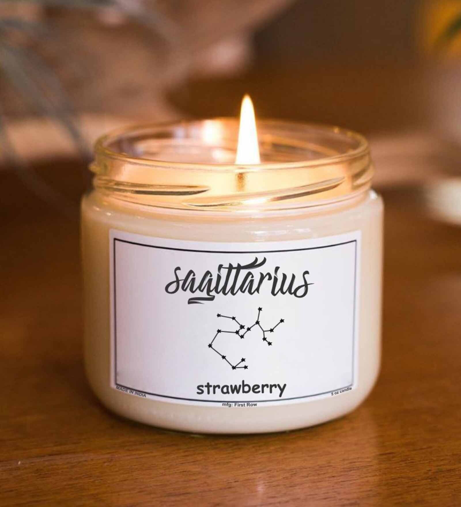 Sagittarius White Wax Scented Jar Candle