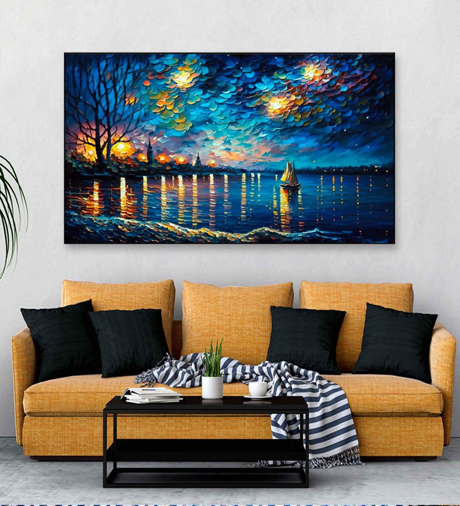 Sailboat Multicolour Canvas Art Print