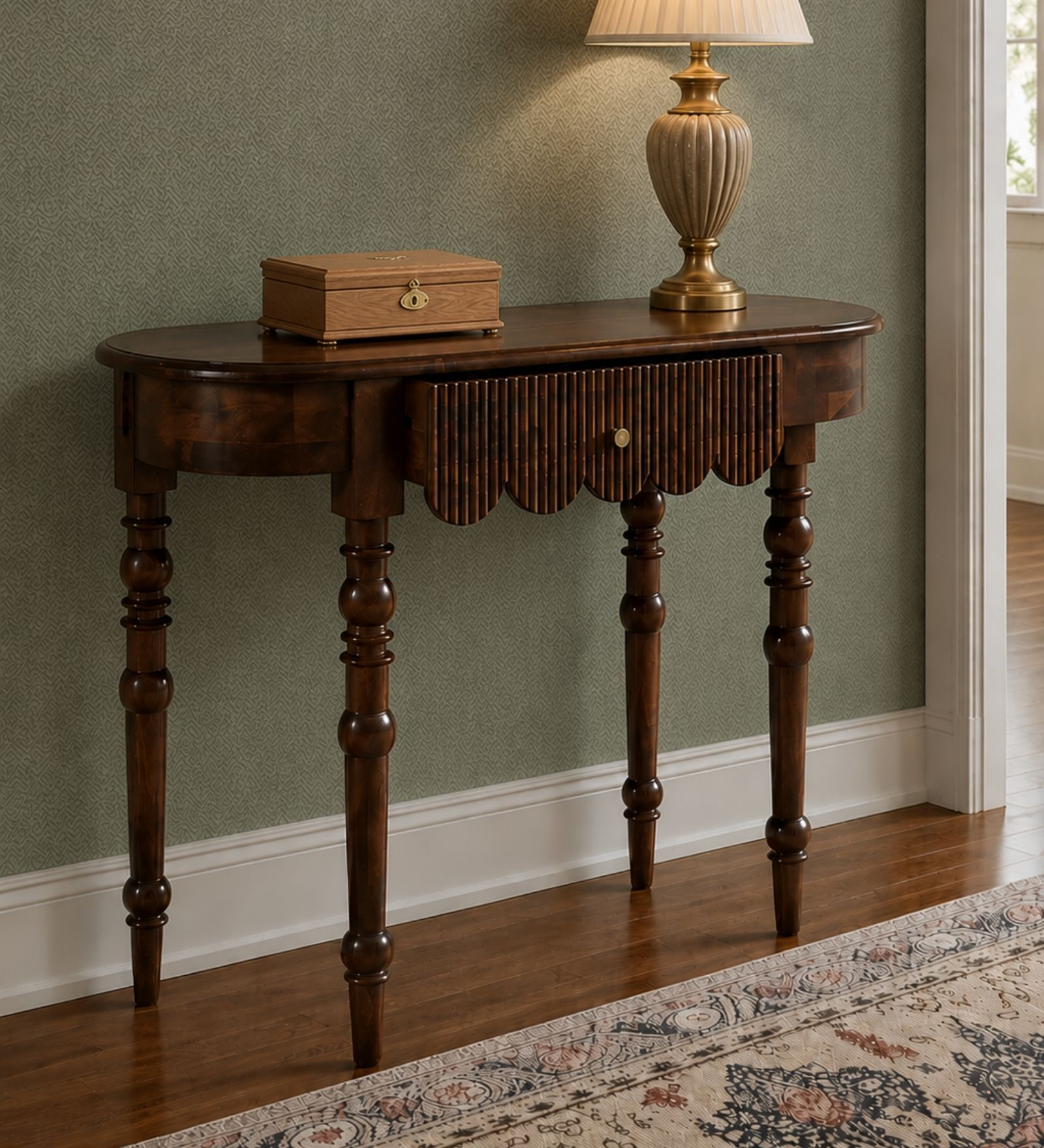Sama Wooden Console Table In Mahogany Colour Sama Wooden Console Table In Mahogany Colour
