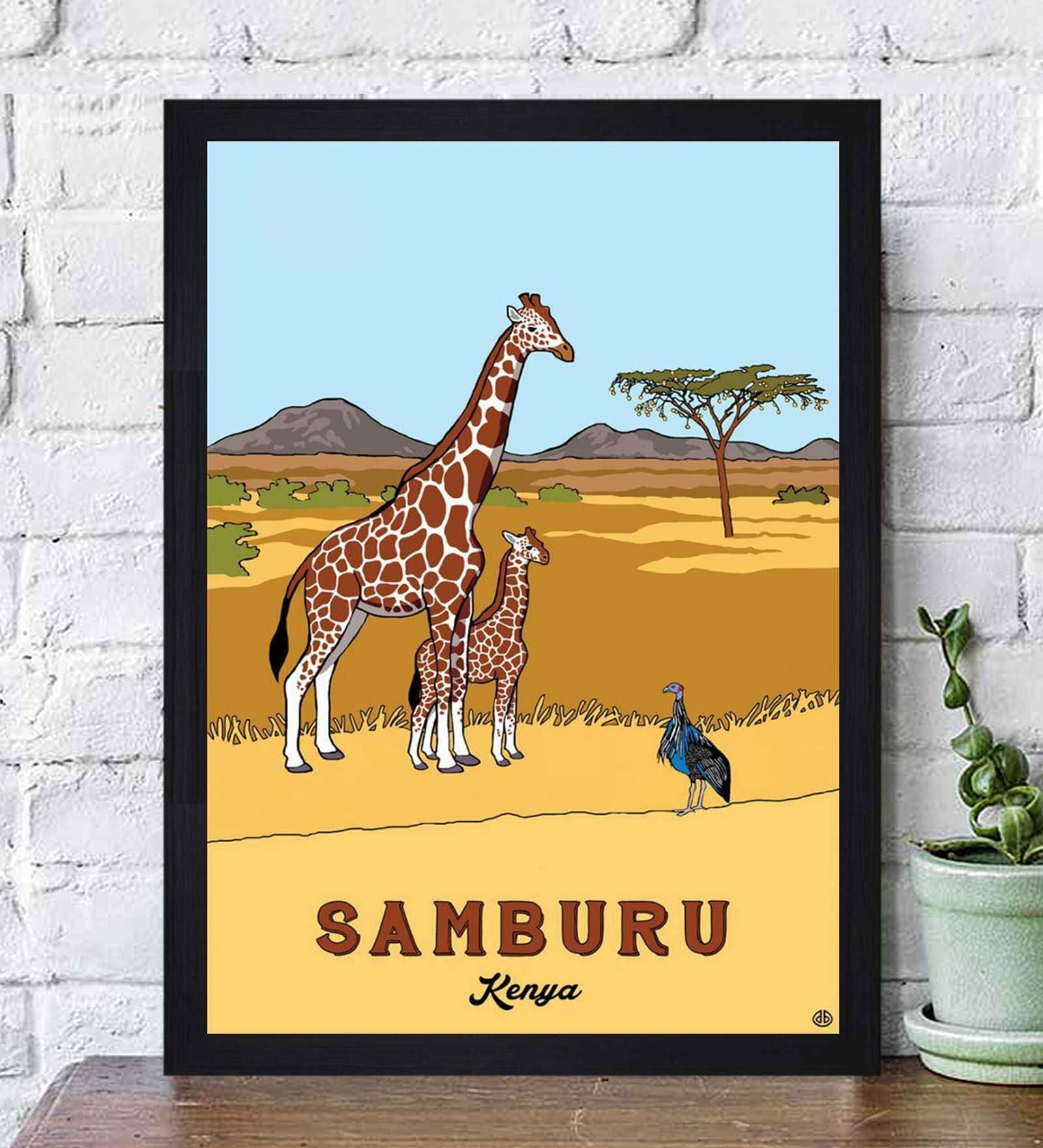 Sambaru Kenya Framed Canvas Art Print