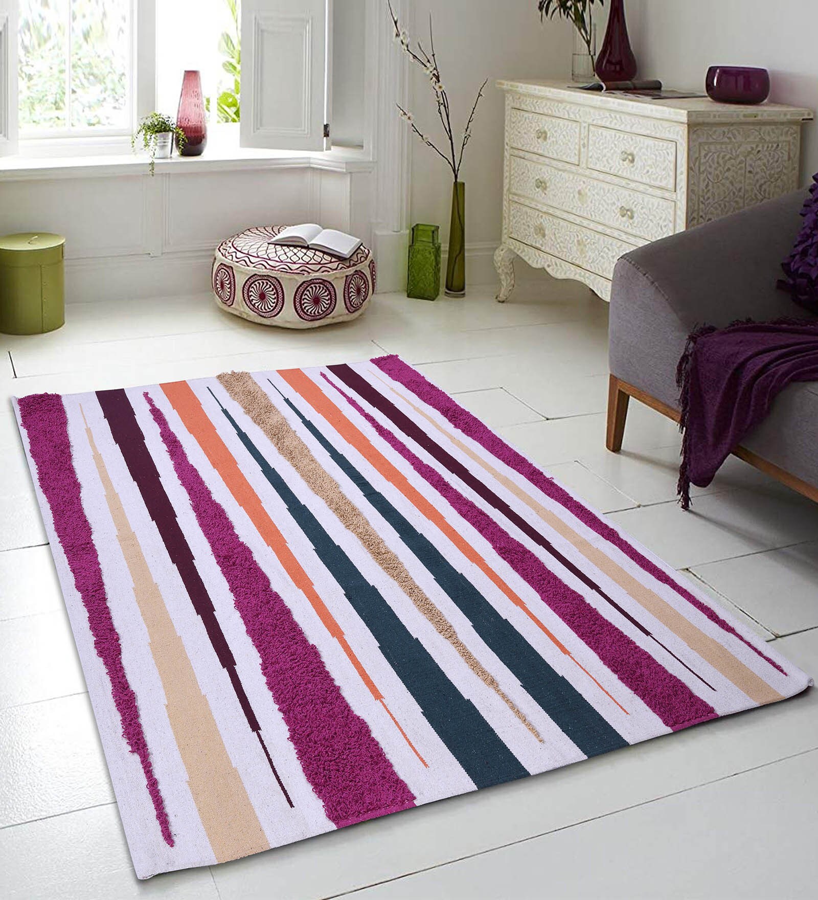 Sand & Dune Strips Carpet in Multicolour