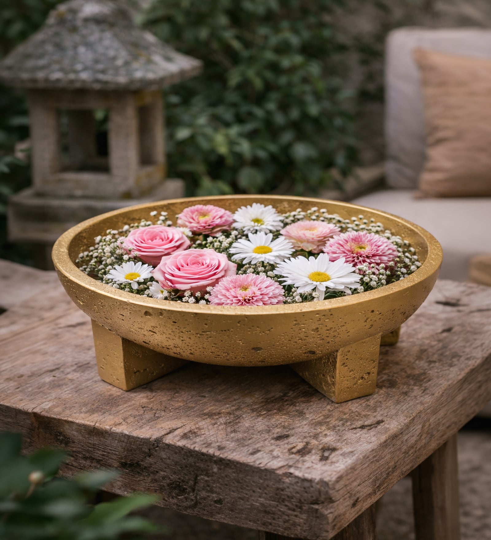 Sand Finish Elegant Centerpiece Urli Bowl