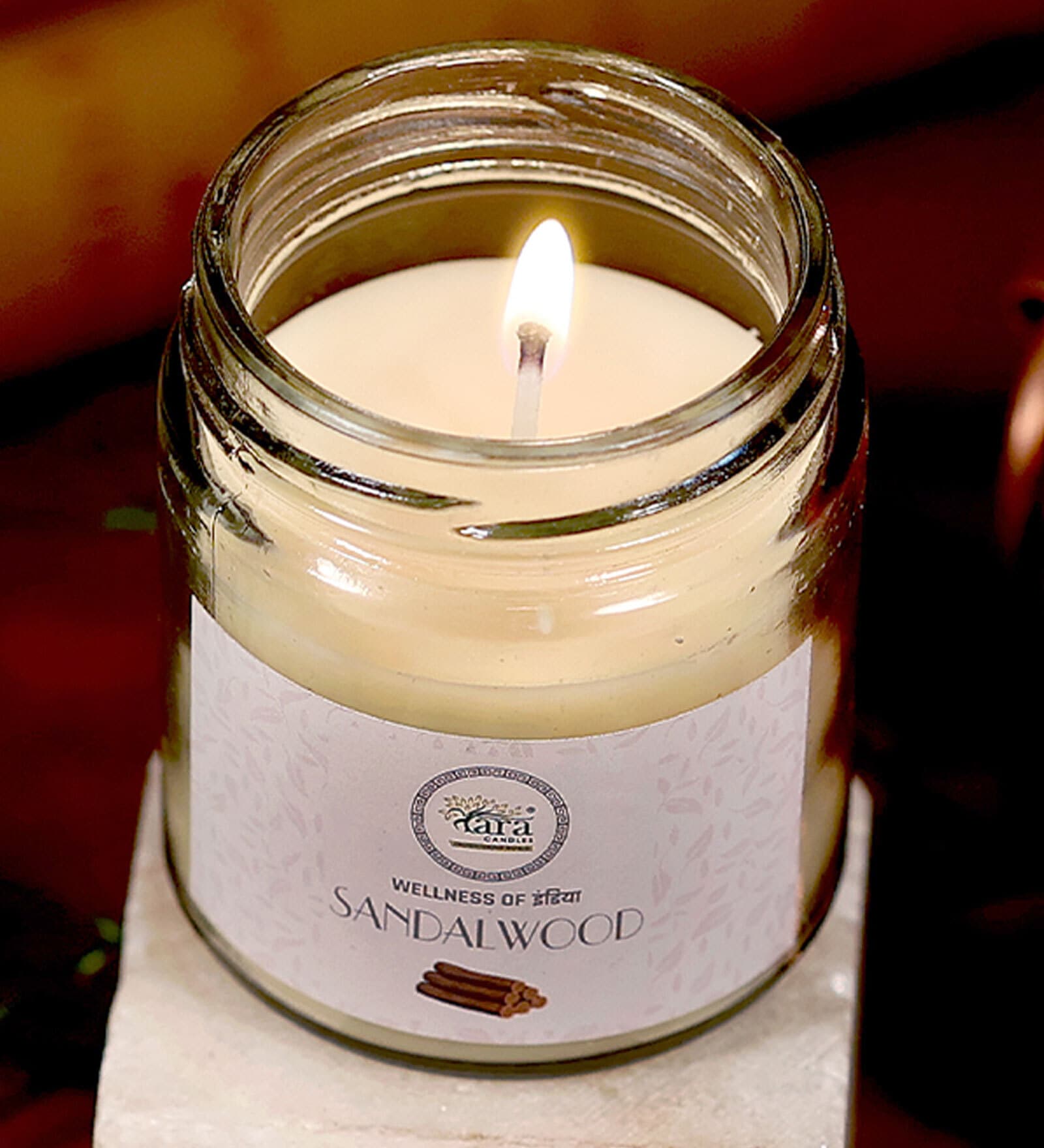 Sandalwood Scented Jar Candle Wellness Collection