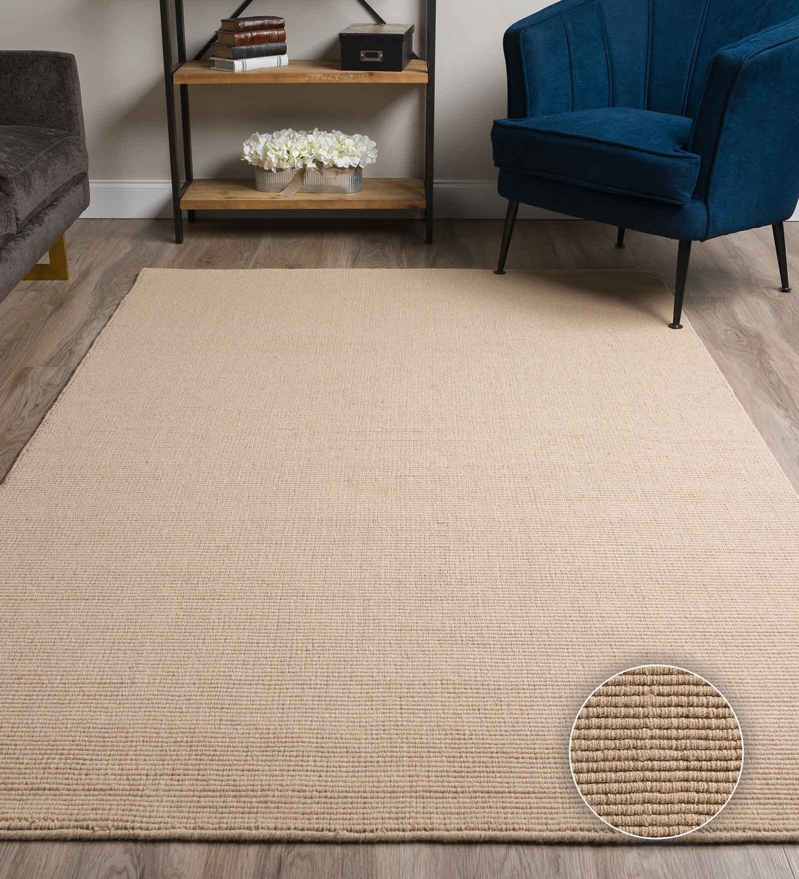 Sandstone Wool & Jute Abstract 6' x 4' Hand Woven Carpet