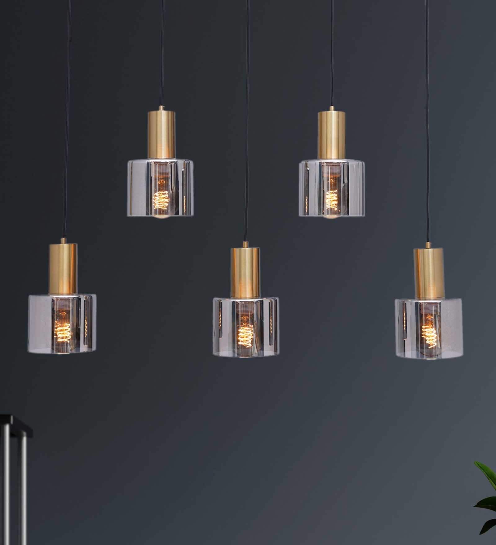 Black & Gold Crystal Shaded Chandelier