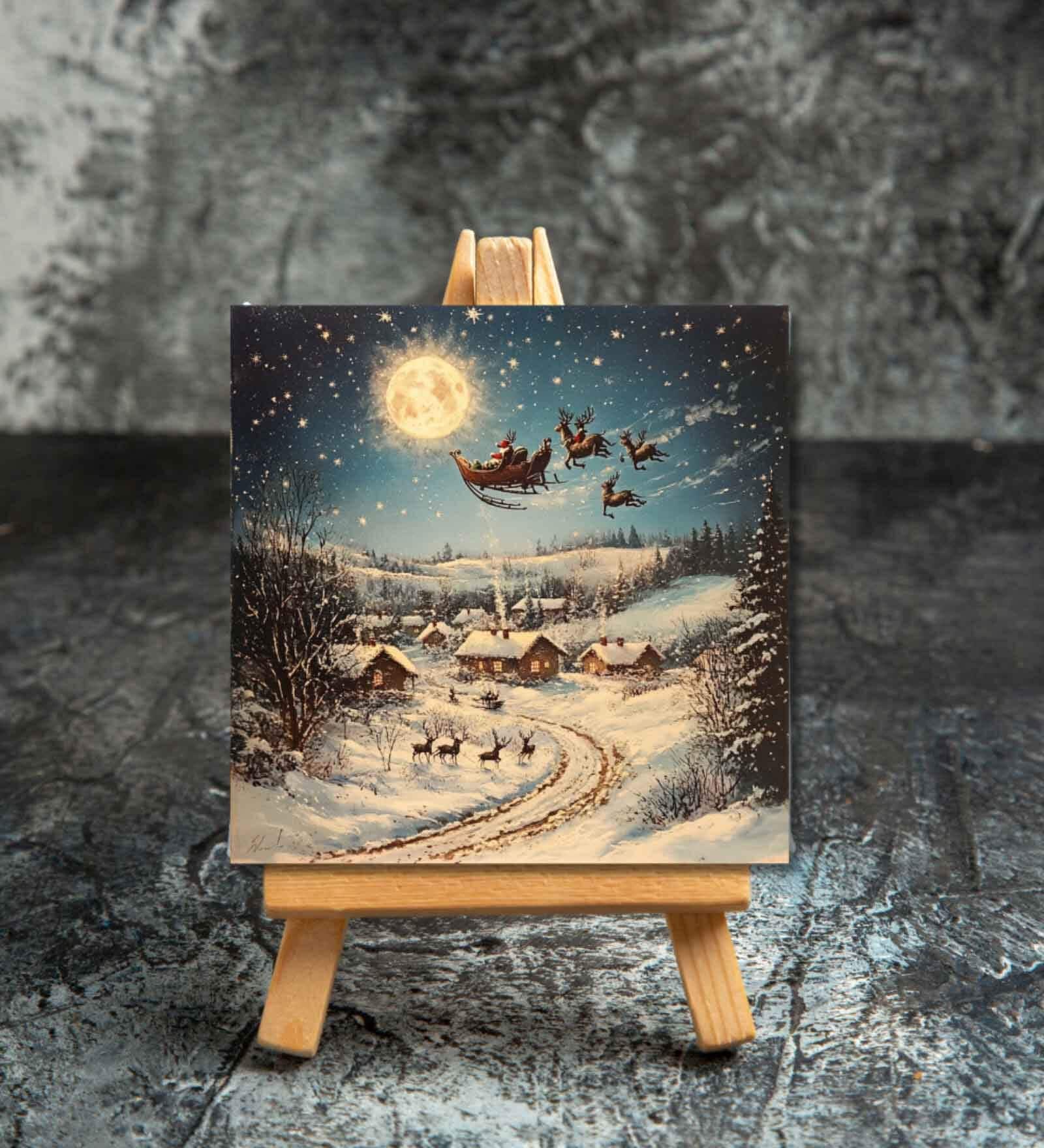 Santa's Midnight Ride Mini Canvas Frame