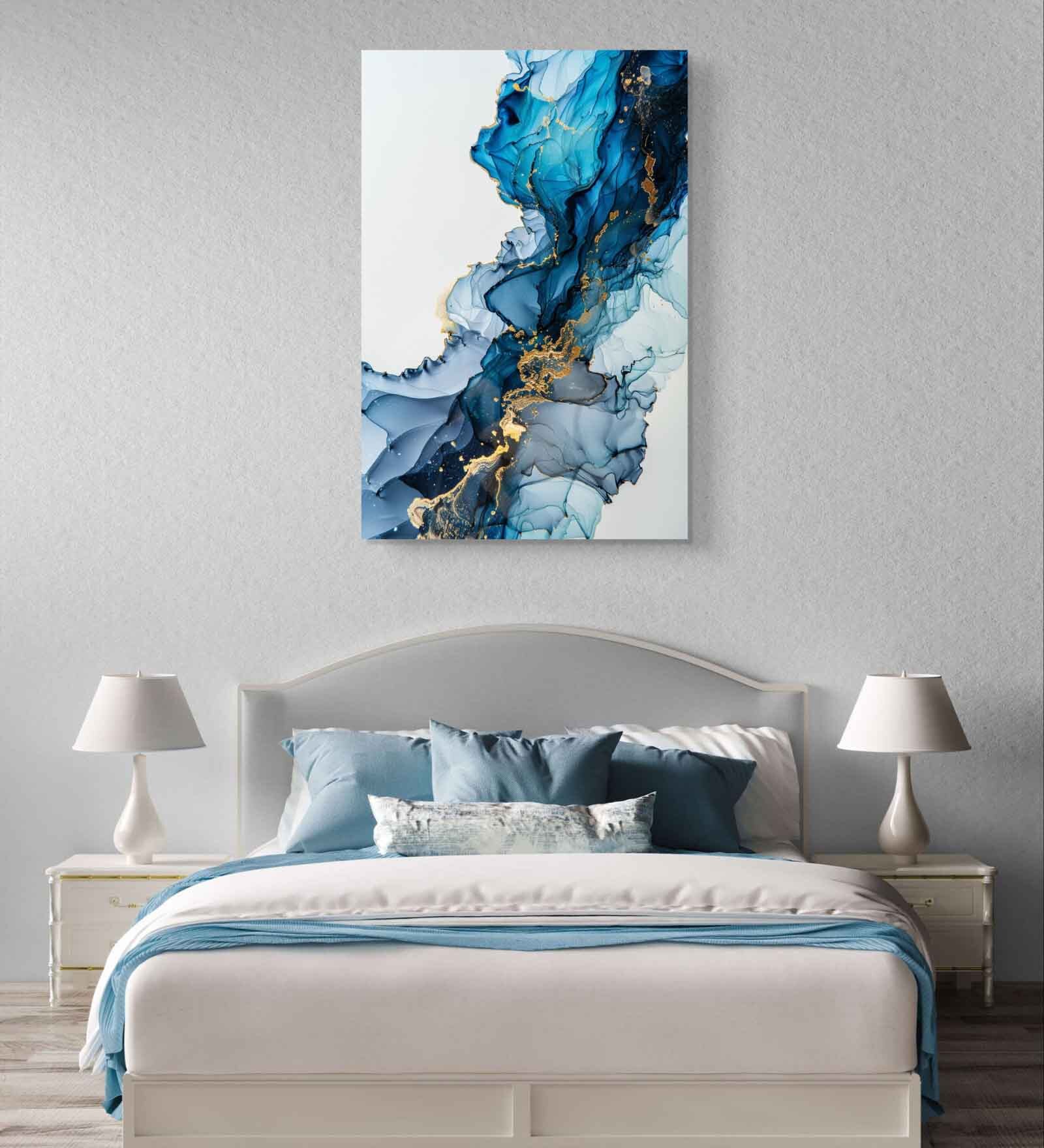 Saphire Stream 003 20inx16in Gallery Wrap Canvas Painting