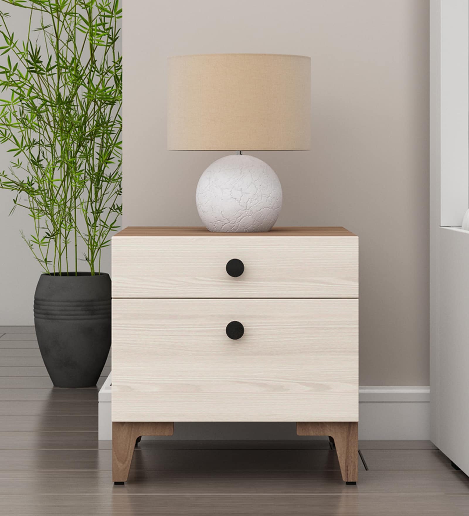 Sappora Bedside Table in Bella Noce & Highland Pine Color