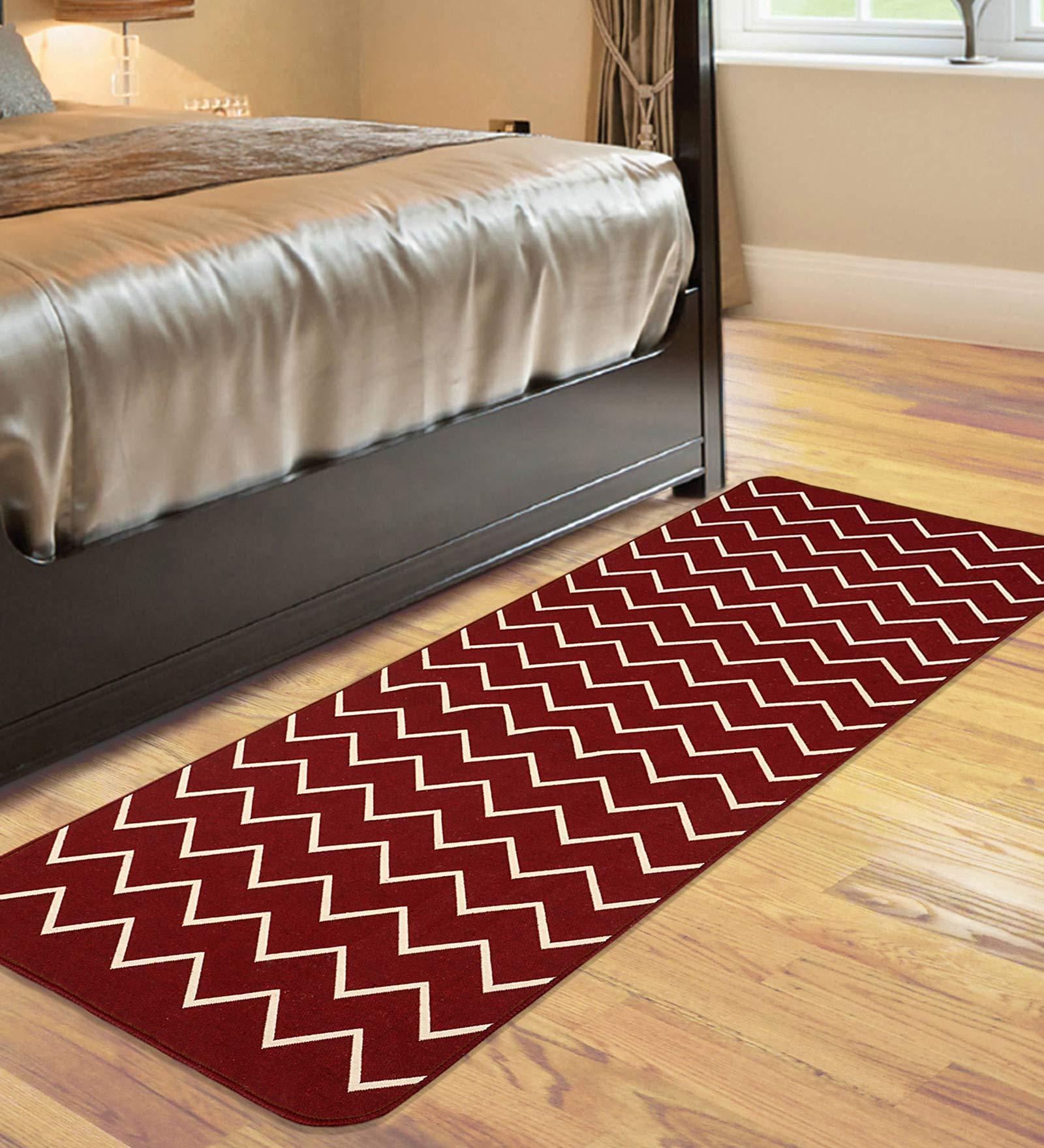 Chevron Pattern Cotton 7 X 2 Feet Machine Made Hallway Runner