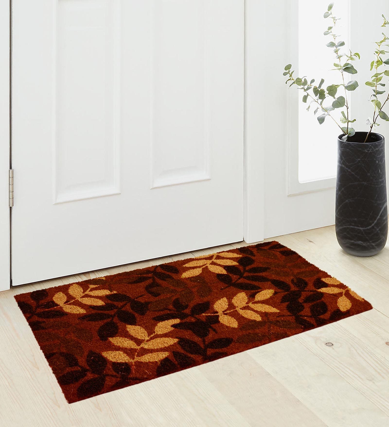 Multicolor Coir Floral Pattern 36X18 Inch Stain Resistant Door Mat