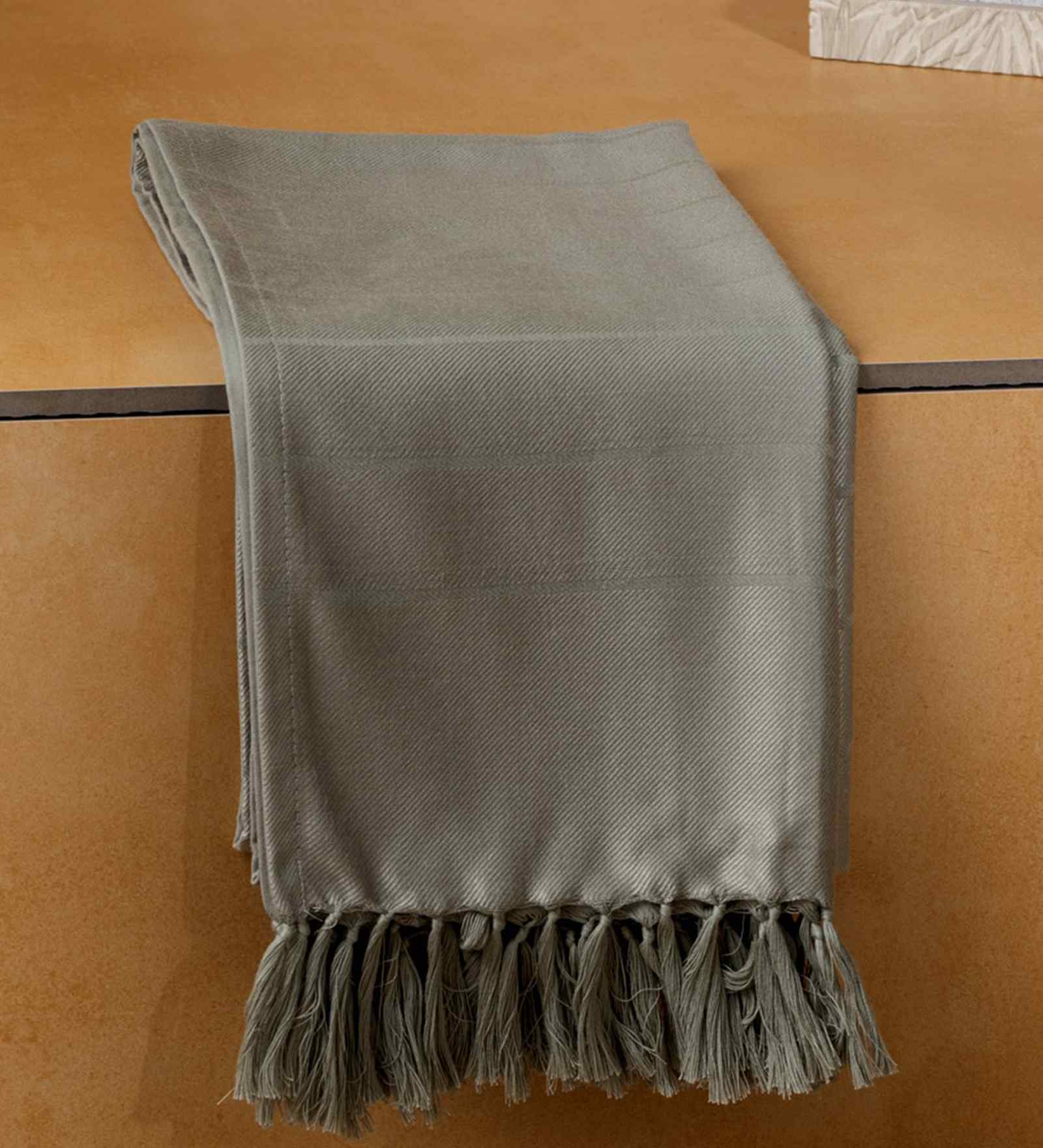 Grey Sateen Haze Striped Bath Towel 75 Cm