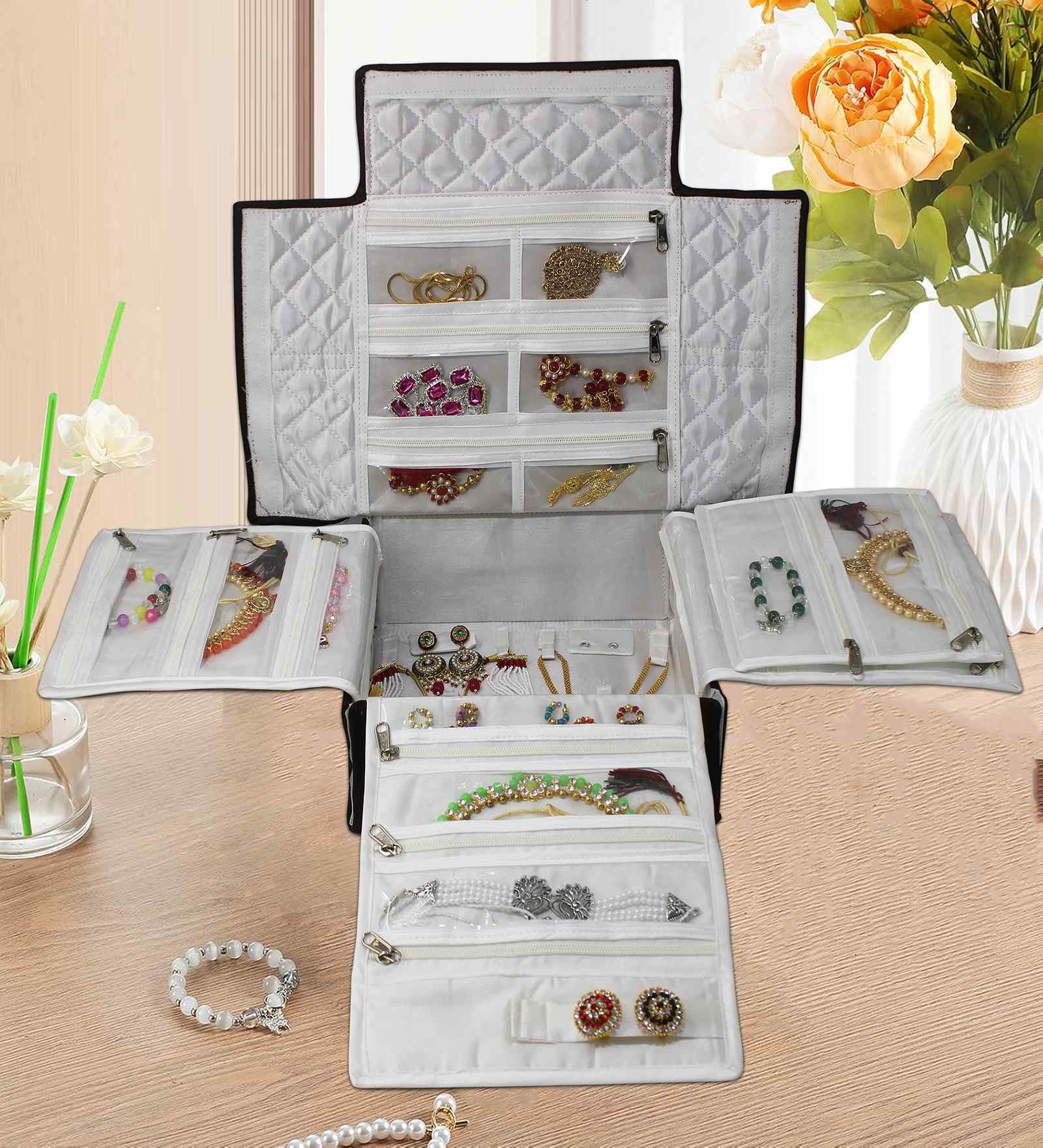 Brown Foldable Wedding Necklace Wardrobe Organizer