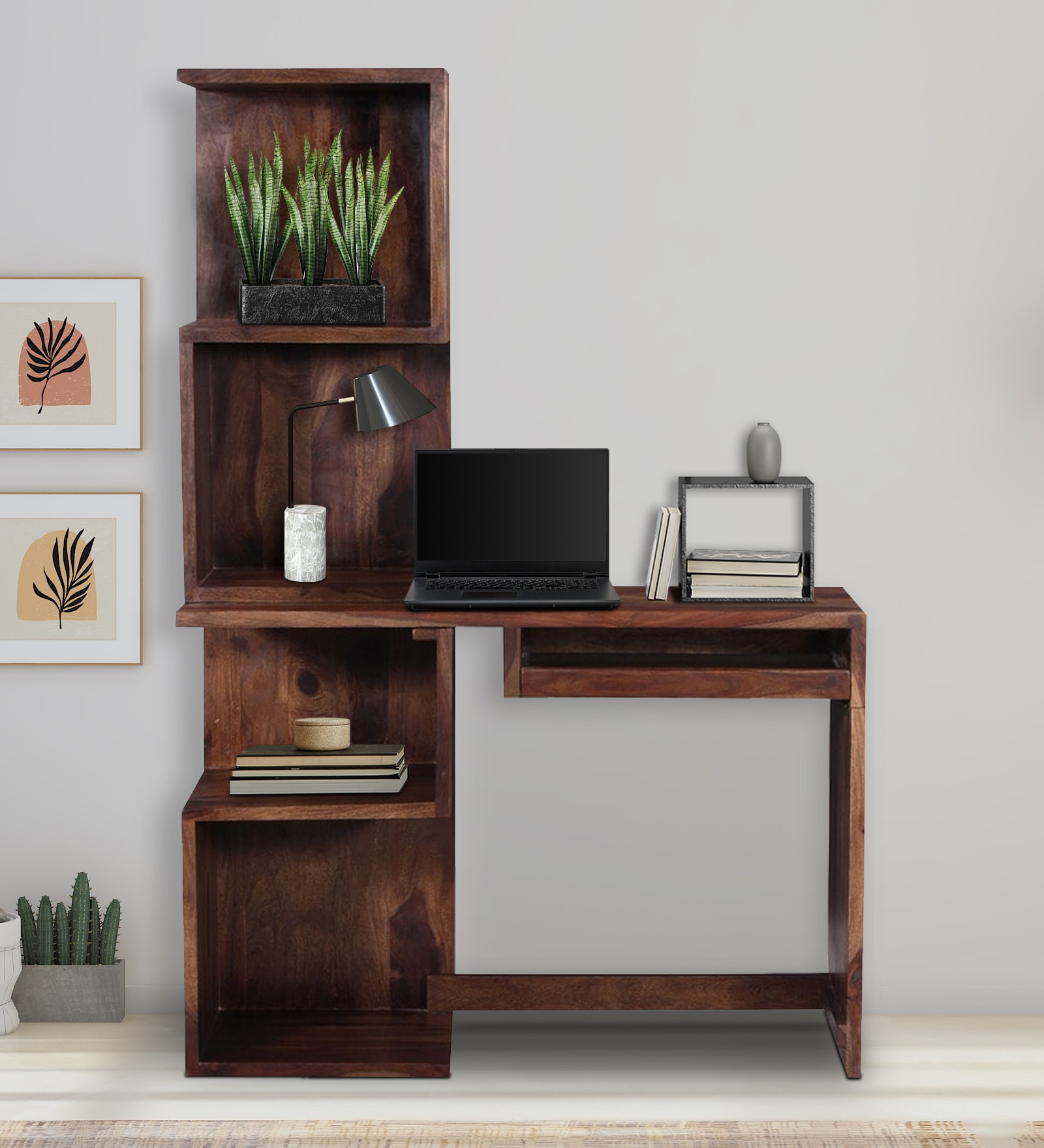 Savona Sheesham Wood Writing Table In Scratch Resistant Provincial Teak Finish