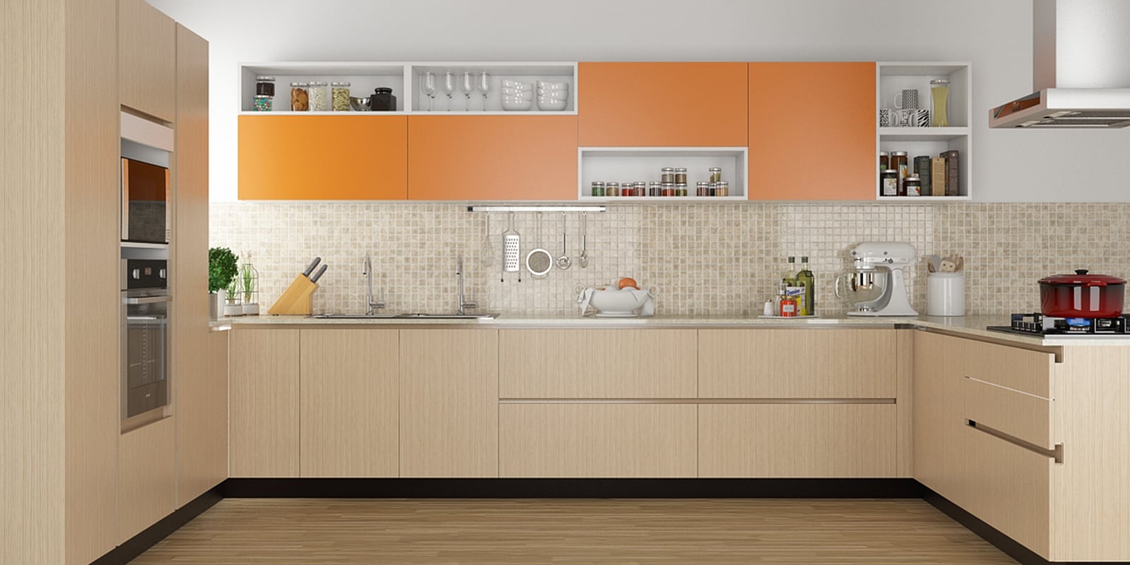 Buy Saiphin U Shaped Modualr Kitchen Designed in BWR Ply at 15% OFF by ...