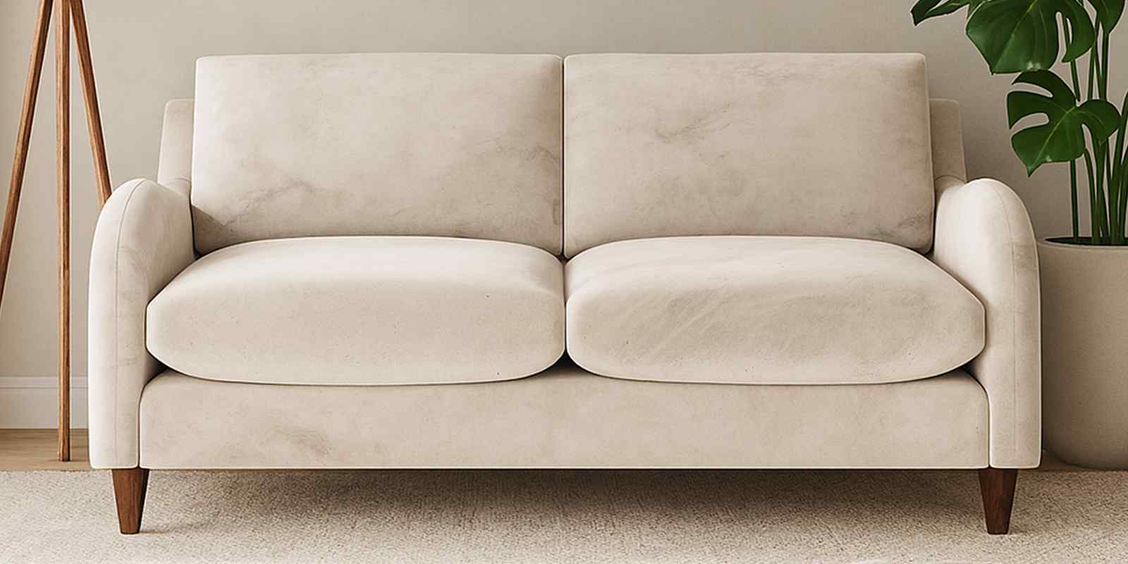 Sally Velvet 2 Seater Sofa in Camel Beige Color