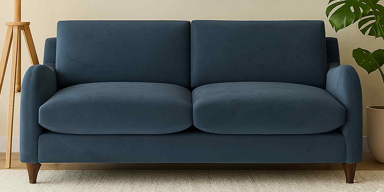 Sally Velvet 2 Seater Sofa in Oxford Blue Color