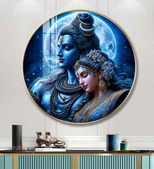 Sacred Perfection Shiv Shakti Acrylic Round Wall Art