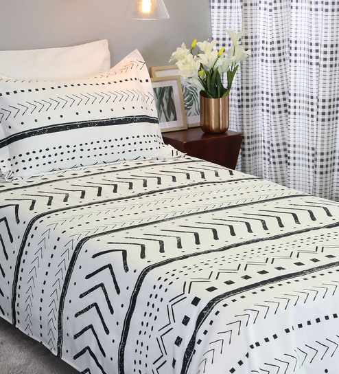 Buy Cotton 210tc Single Bedsheet With 1 Pillow Cover By Bohemiana