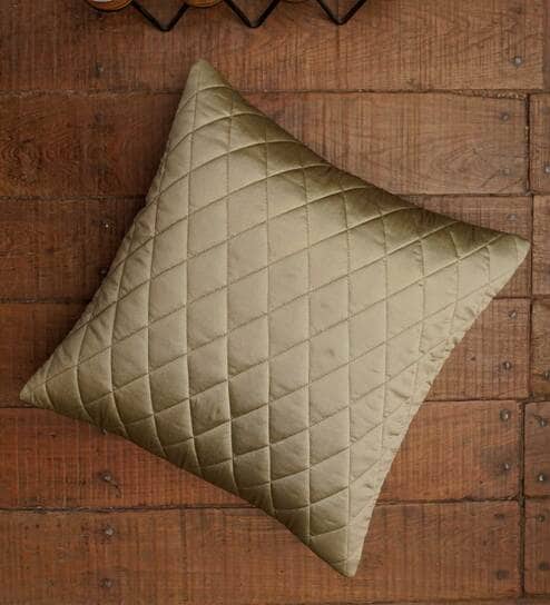 Sage Textured Polyester Blend 16 x 16 Inches Cushion Cover
