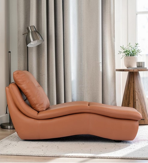 Sage Lounger In Desert Leather Colour