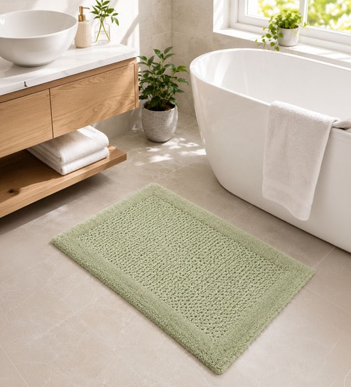 Sage Reversible Cotton Bathmat (50x80 cm)