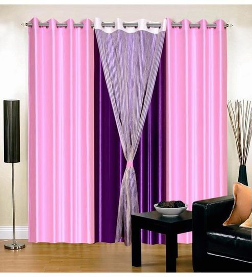 Buy Sai Arpan Stylish Stitched Eyelet Door Curtains Pink Purple