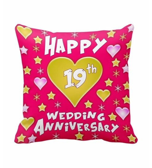 Buy Sajawathomes 19th Happy Wedding Anniversary Cushion Cover