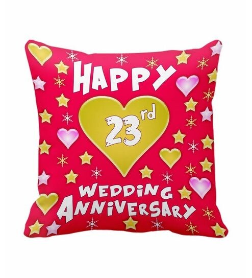 Buy Sajawathomes 23rd Happy Wedding Anniversary Cushion Cover