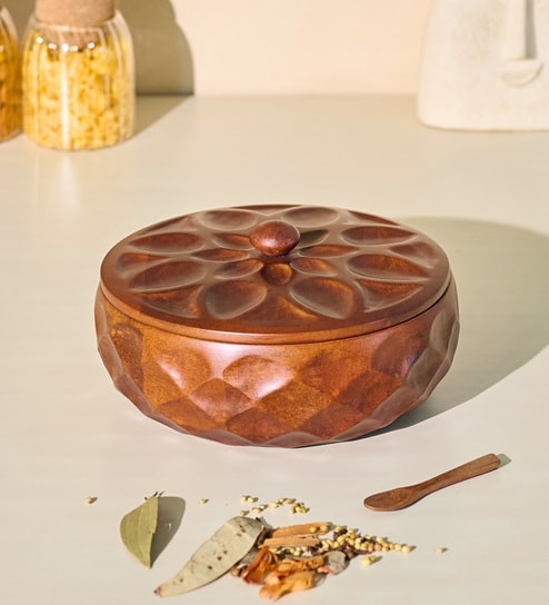 Saku Masala Box Wooden Spice Box