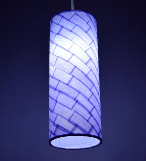 Salebrations Violet Cylindrical Paper Hanging Lamp Shade