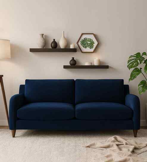 Sally Velvet 2 Seater Sofa in Imperial Blue Color