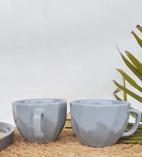 Salt Midget 200ml Grey Ceramic (Set of 2) Tea Cups