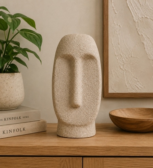 Sand Finish Modern Abstract Face Vase-image-1