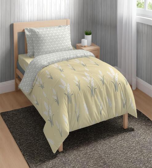 Sand Microfiber Floral 150 GSM Single Bed Comforter