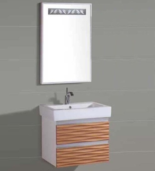 Buy Ceramic Pvc Wall Mounted Bathroom Vanity In Brown By Sanitop