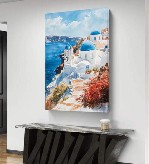 Santorini, Greece 20inx16in Gallery Wrap Canvas Painting