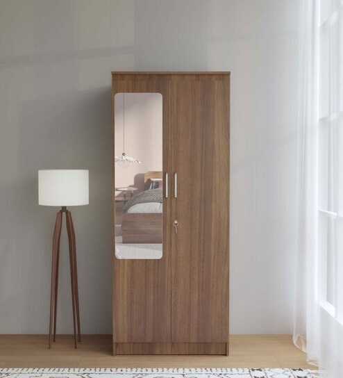 Sapporo 2 Door Wardrobe In Leon Teak Finish With Mirror